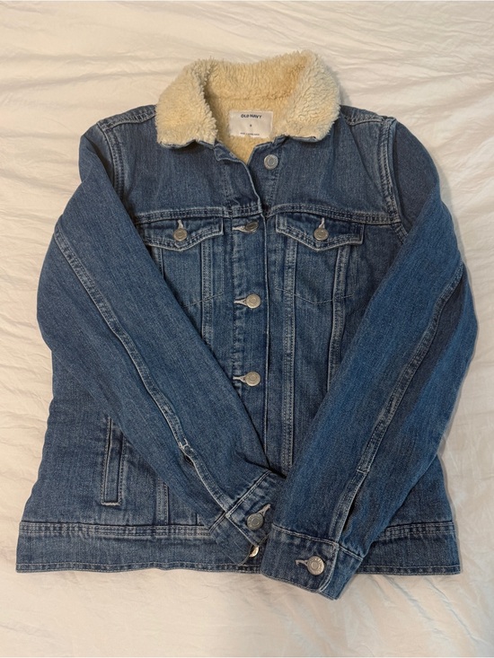 Old Navy Jackets & Blazers - Old Navy Blue Denim Trucker Jacket Sherpa Lined Y2K Women’s Size Small